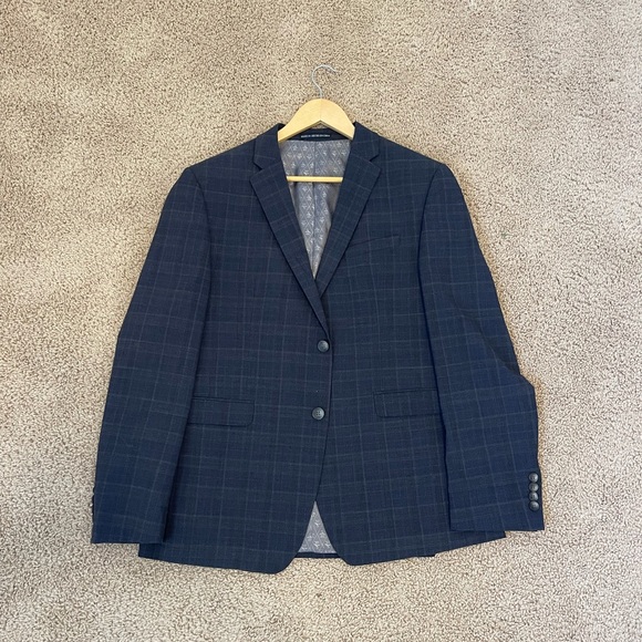 Navy blue plaid penguin full suit - Picture 2 of 5